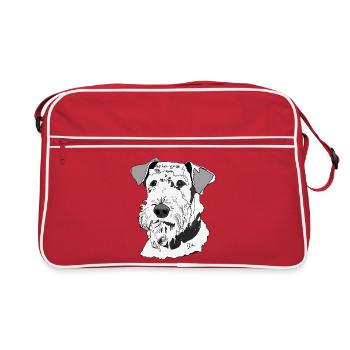 Airedale Terrier - Sac Retro - rouge/blanc - Devant
