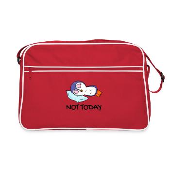 Pas aujourd’hui Pingouin Paresseux Cadeau Sommeil Sommeil - Sac Retro - rouge/blanc - Devant