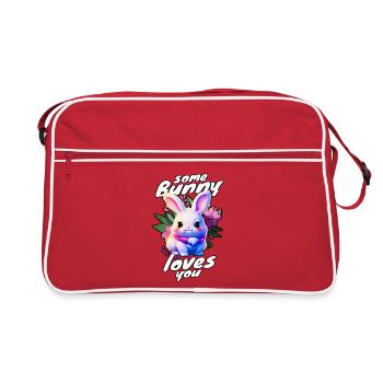 un lapin t’aime lapin de Pâques - Sac Retro - rouge/blanc - Devant