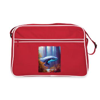 Baleine dans la forêt Surréalisme - Sac Retro - rouge/blanc - Devant
