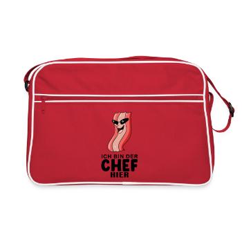 Chef Spruch lustig - Retro Tasche - Rot/Weiß - Vorne