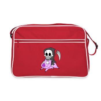 Grim Reaper Pig - Retro Bag - red/white - Front