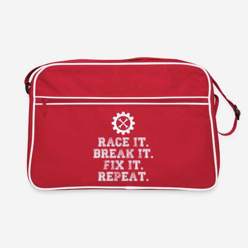 Race It Break It Fix It Repeat Racing Mechanic Retro Tasche