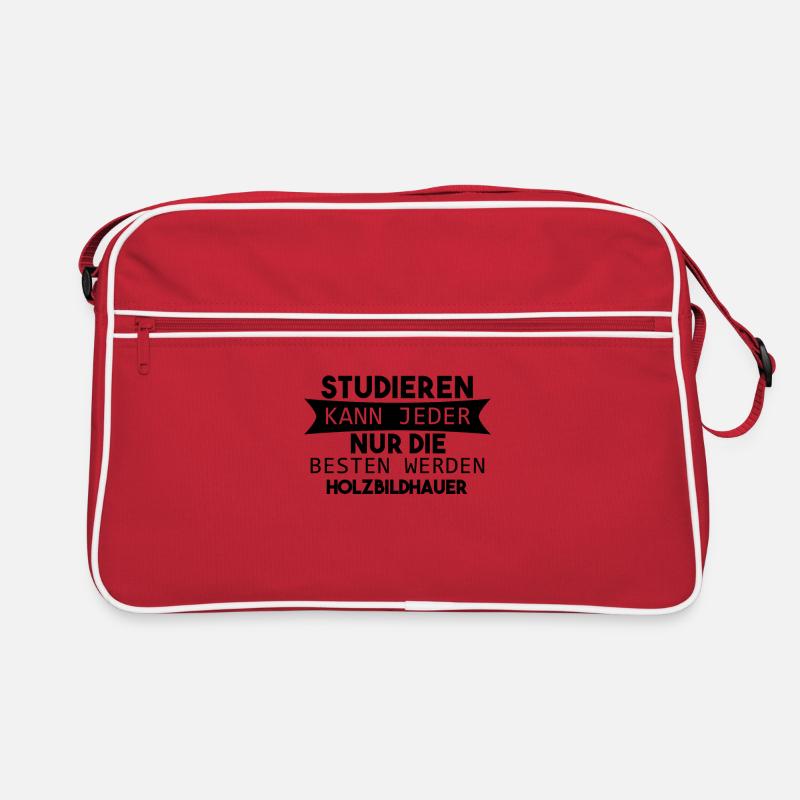 Holzbildhauer lustiger Spruch Retro Tasche