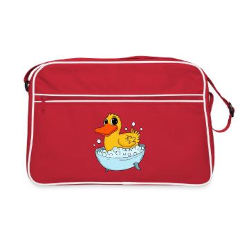 Duck bathing duck bathing - Retro Bag - red/white - Front