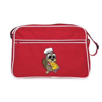Gourmet Beaver Pizza - Retro Bag - red/white - Front