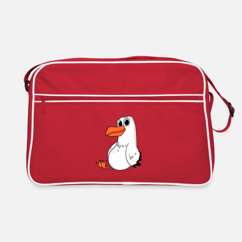 Möwe - Retro Tasche - Rot/Weiß