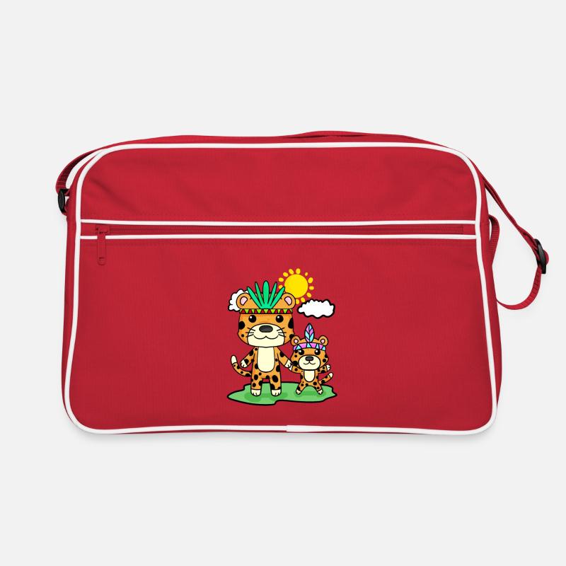 Famille Leopard - Léopard avec bébé Sac Retro