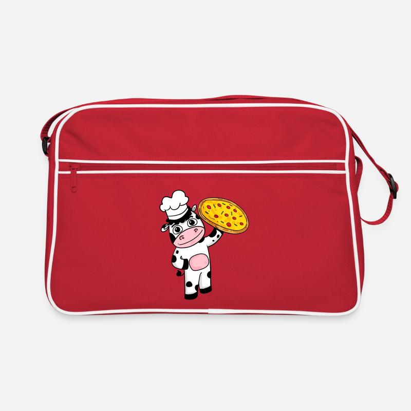 Pizzabäcker Pizza Koch Kuh Italien Retro Tasche