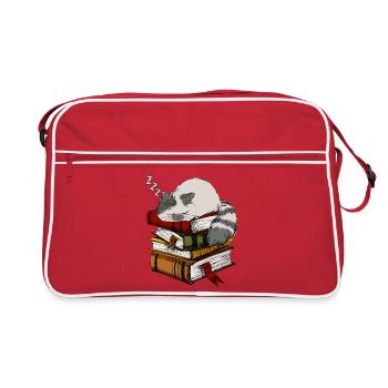 reading, books, studying, reading - Retro Bag - red/white - Front