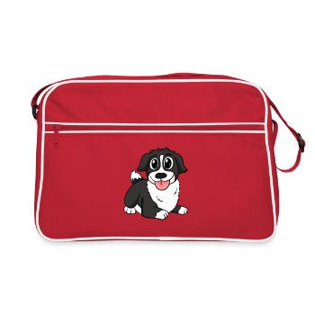 Border Collie Dog Race Dog Chiens - Sac Retro - rouge/blanc - Devant