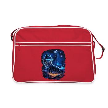 Spiritual Fox Magical Forest Landscape - Retro Bag - red/white - Front