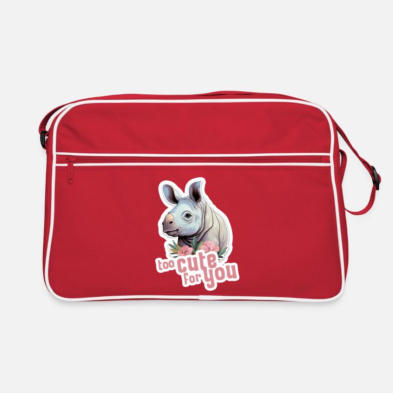 hippopotame trop mignon pour toi bébé hippopotame mignon - Sac Retro - rouge/blanc