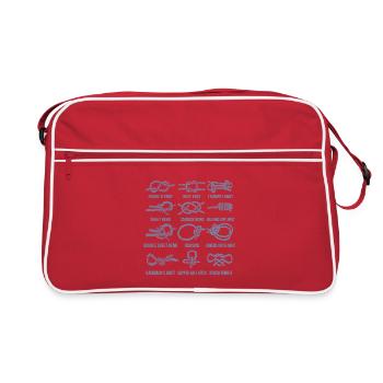 Sailing, sailboat, sailing knots, knotting - Retro Bag - red/white - Front