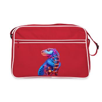 Dragon illuminé au néon - Sac Retro - rouge/blanc - Devant