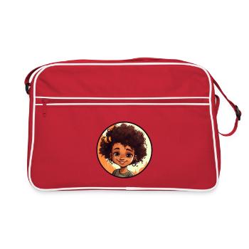 Lebendige Comic-Charakter Illustration - Retro Tasche - Rot/Weiß - Vorne