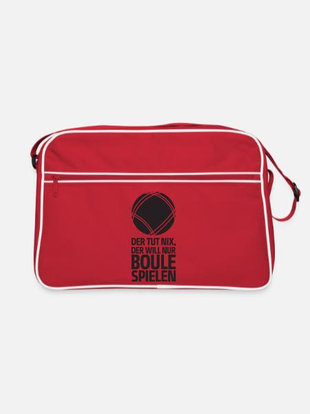 Der tut nix der will nur Boule spielen Petanque - Retro Tasche - Rot/Weiß - Vorne