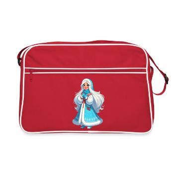 Ded Moroz Snegurotschka russischer Weihnachtsmann - Retro Tasche - Rot/Weiß - Vorne