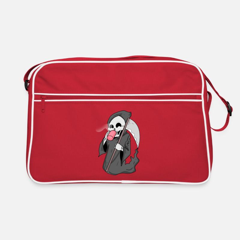 Sensenmann mit Kaffee Retro Tasche