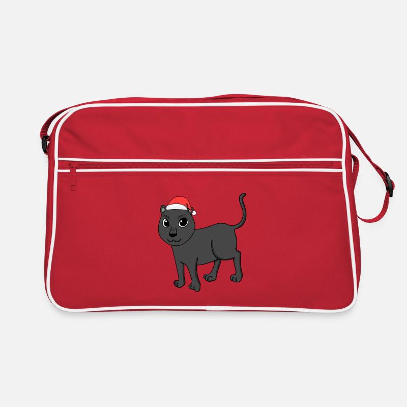 Schwarzer Panther Weihnachten Retro Tasche