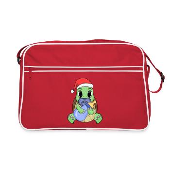 Tortue bébé Noël - Sac Retro - rouge/blanc - Devant