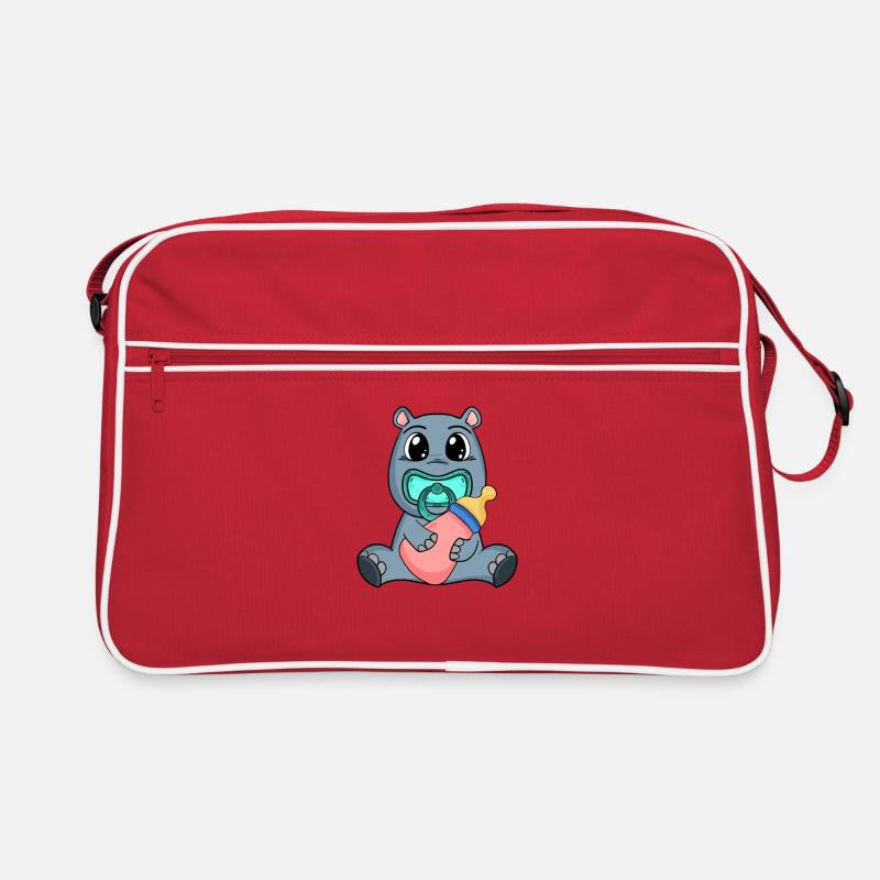 Motif de bébé hippopotame Sac Retro