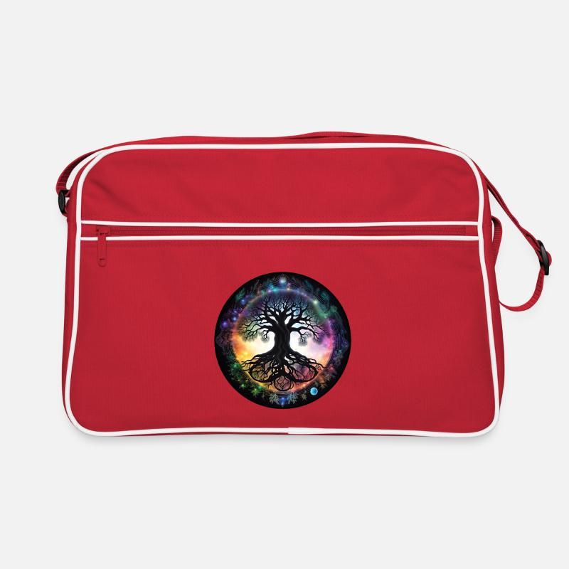 Root tree in rainbow circle Retro Bag
