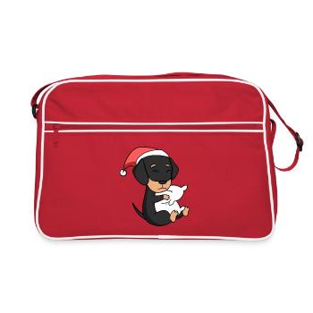 Teckel Chien Animal Noël - Sac Retro - rouge/blanc - Devant