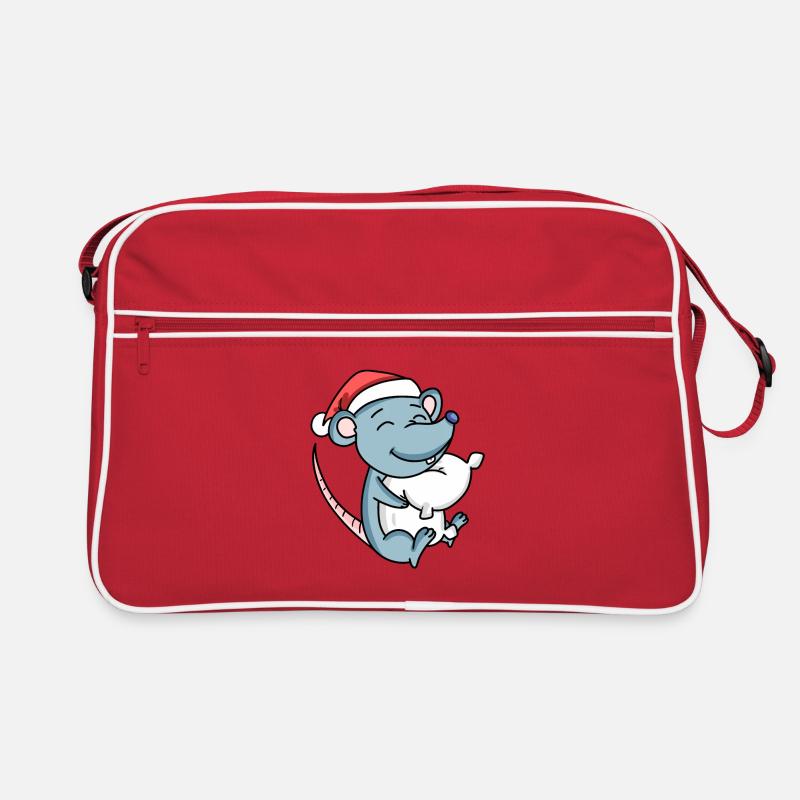 Souris Mignon Fatigué Noël Sac Retro