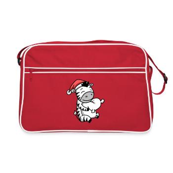 Zèbre Mignon Fatigué Noël - Sac Retro - rouge/blanc - Devant