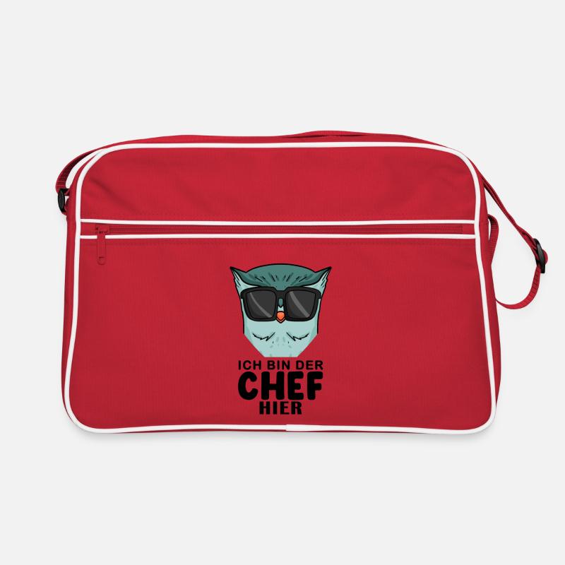 Chef Spruch mit Eule Motiv Retro Tasche