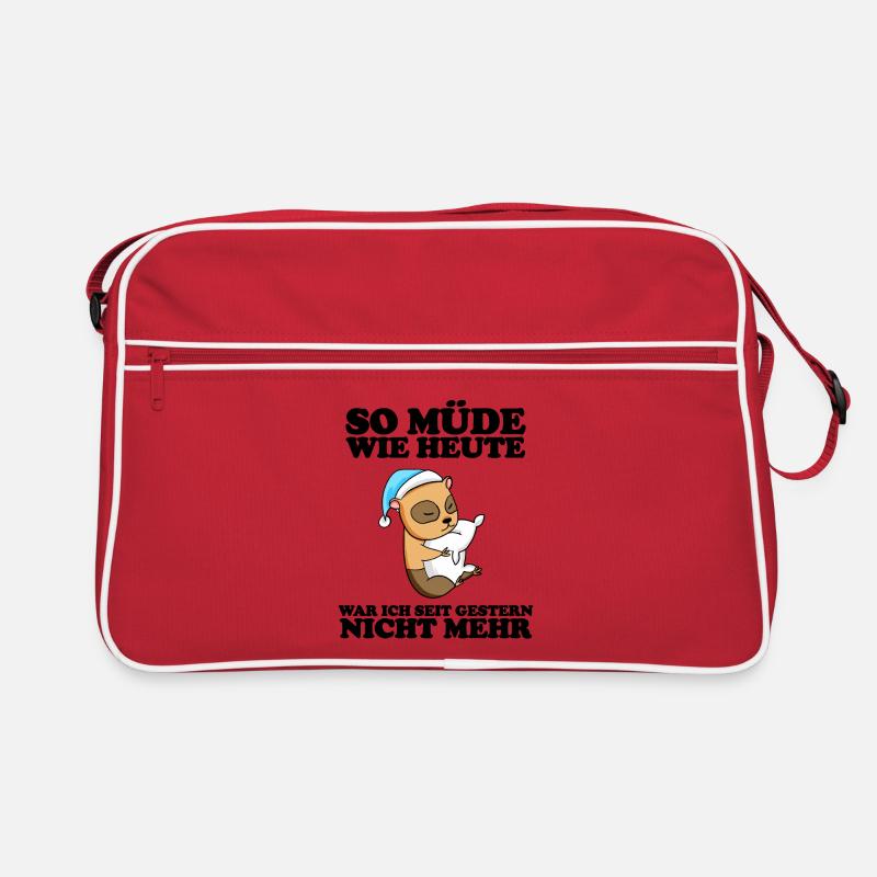 Ausschlafen Müde Spruch lustig Schlafen Retro Tasche