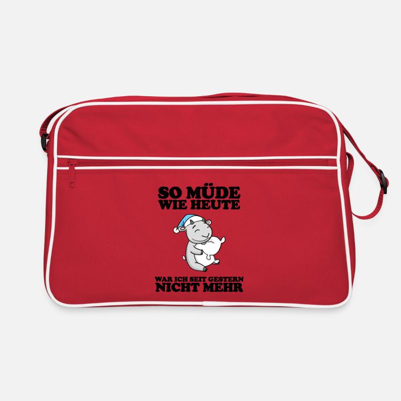 Ausschlafen Müde Spruch lustig Schlafen - Ziege Retro Tasche