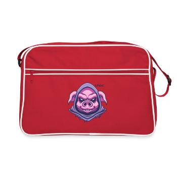 Rendez hommage à Pigletor, le cochon tyran magique - Sac Retro - rouge/blanc - Devant