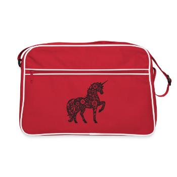 Fantaisie Licorne Chevaux Fans Licorne Amoureux - Sac Retro - rouge/blanc - Devant
