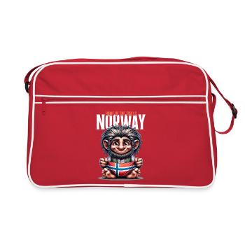 Troll norvégien avec drapeau – La maison des - Sac Retro - rouge/blanc - Devant