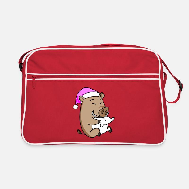 Wildschwein Müde Ausschlafen Schlafen Mädchen Retro Tasche