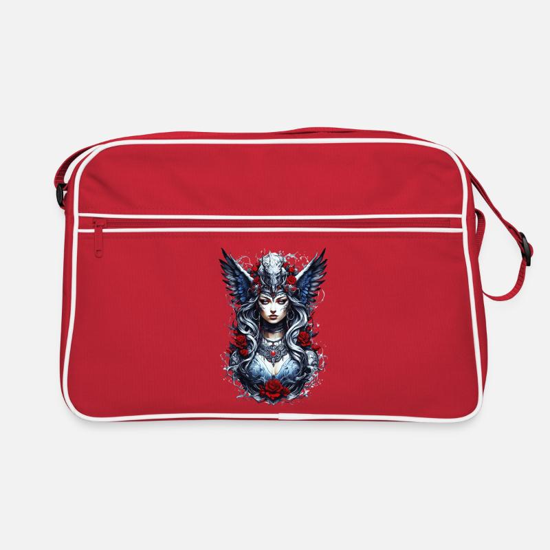 Valkyrie with Ravens, Roses, Vikings Retro Bag