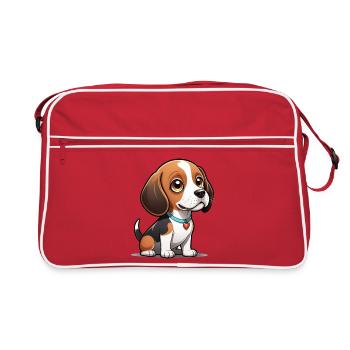 Chiot Beagle Heart - Sac Retro - rouge/blanc - Devant