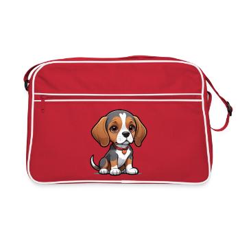 Chiot d’amour Beagle - Sac Retro - rouge/blanc - Devant