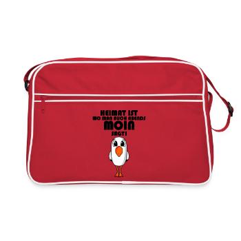 Sprüche Nordsee - Retro Tasche - Rot/Weiß - Vorne