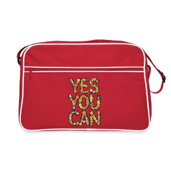Flora Vrolijkheid Text Design - Retro Bag - red/white - Front