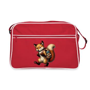 Start of school with fun: Fox for school beginners - Retro Bag - red/white - Front