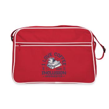 Speducator - I love coffee and inclusion - Retro Tasche - Rot/Weiß - Vorne