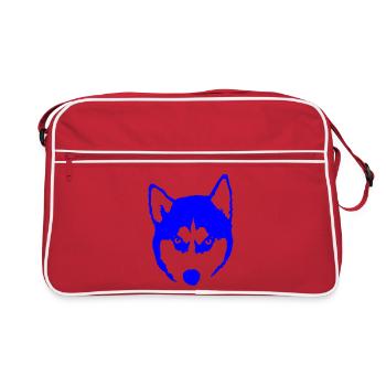 Siberian Husky Dog Siberian Sled Dog - Retro Bag - red/white - Front