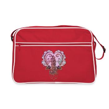 In the Embrace of the Heart. - Retro Bag - red/white - Front