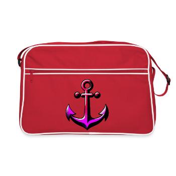 Une ancre - Sac Retro - rouge/blanc - Devant