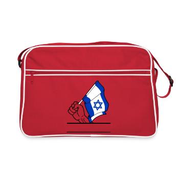 Drapeau Israël espace de texte transparent du poing - Sac Retro - rouge/blanc - Devant