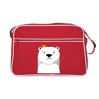 Theodore Polar Bear - Retro Bag - red/white - Front
