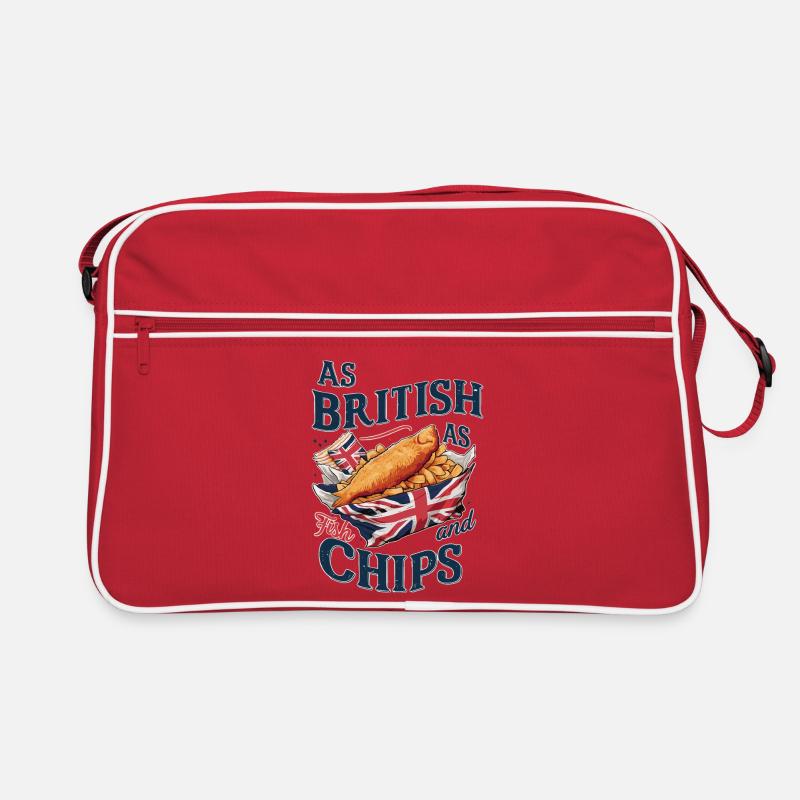 British Pride Fish and Chips Union Jack Design - Retro Bag - red/white